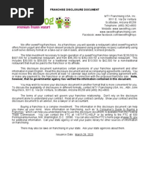 SweetFrog FDD 2023