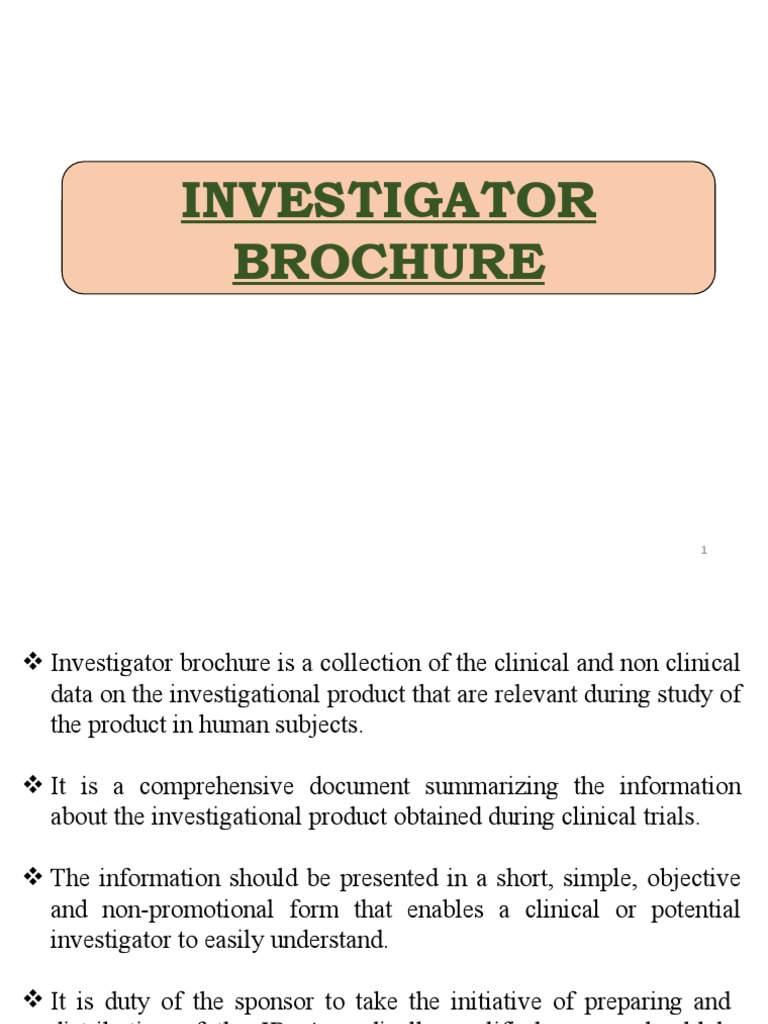 Investigator Brochure PDF