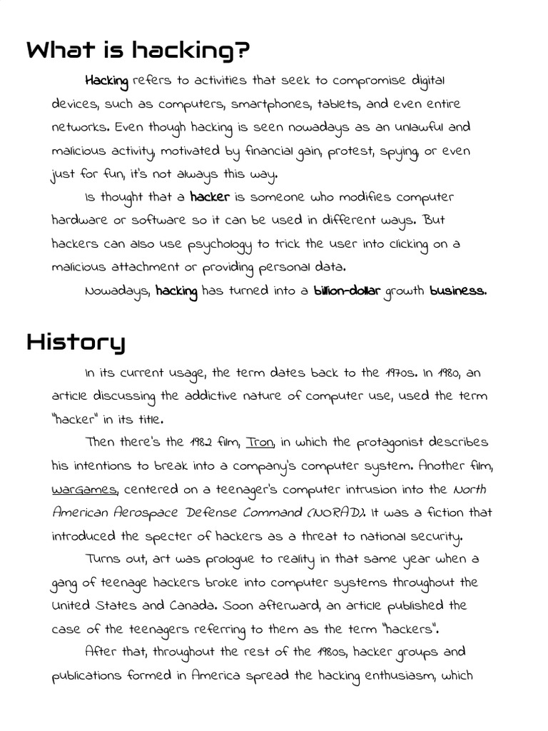 Understanding Hacking and Its Types | PDF | Security Hacker | Computer ...