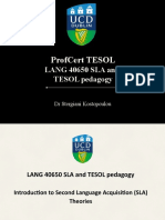 Lecture 1 - SLA & TESOL Methodologies
