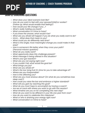 Sample Coaching Questions