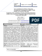 Evaluation de La Contribution Des Petites Et Moyennes Entreprises Au Développement Économique de l’Algérie_ Etude Statistique de La Période 2002-2020.