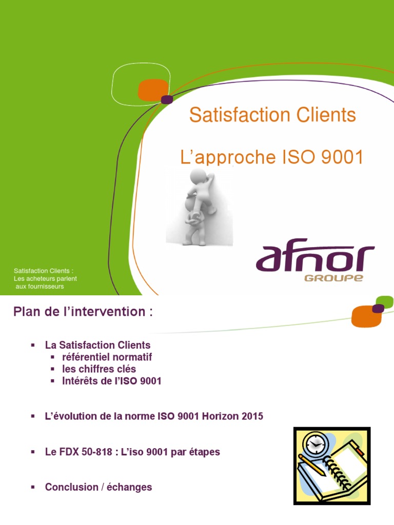 Approche ISO 9001 et Satisfaction Client | PDF | Économie d'entreprise ...