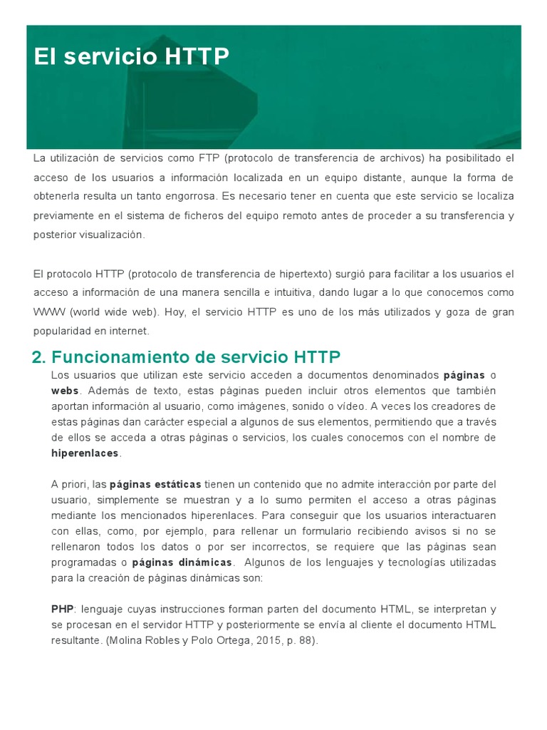 Introducción al Protocolo HTTP y su Funcionamiento | PDF | Página web ...