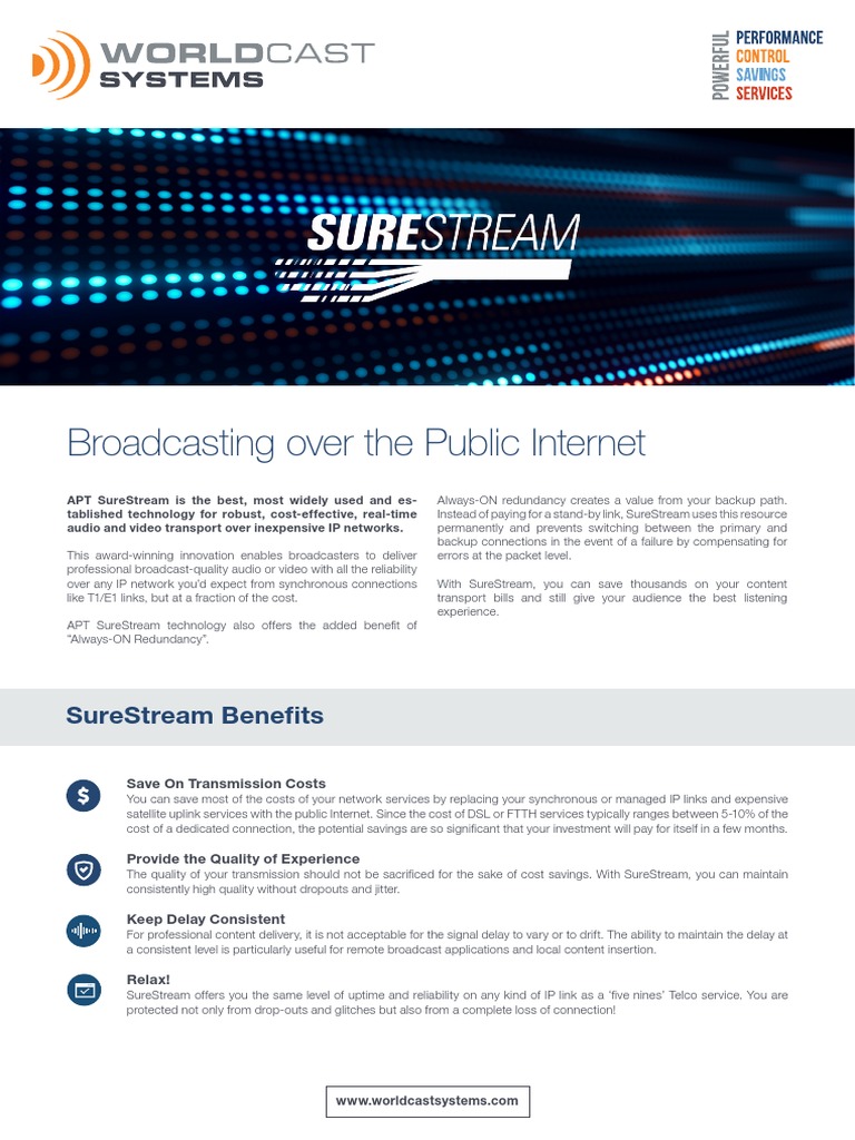 Brochure Surestream en 26092022 PDF Computer Network Codec