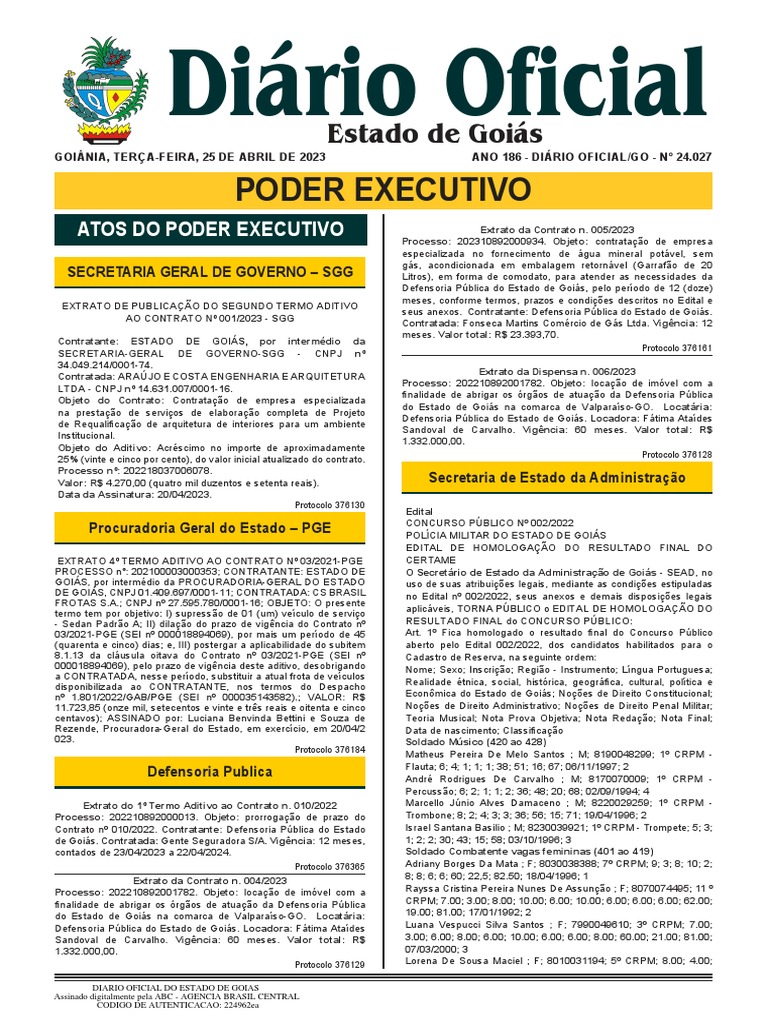Atos do Poder Executivo - Diário Oficial | PDF