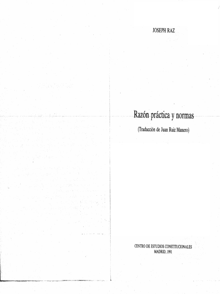 Raz, Joseph - Razón Práctica y Normas (Selección) | PDF
