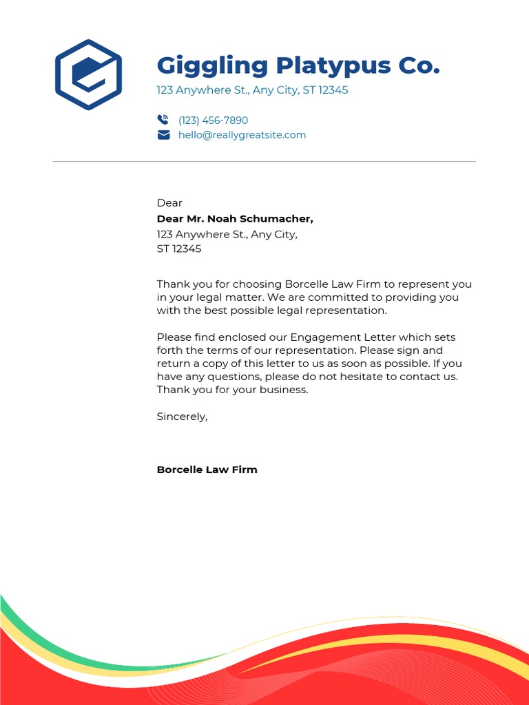 Engagement Letter from Borcelle Law Firm | PDF