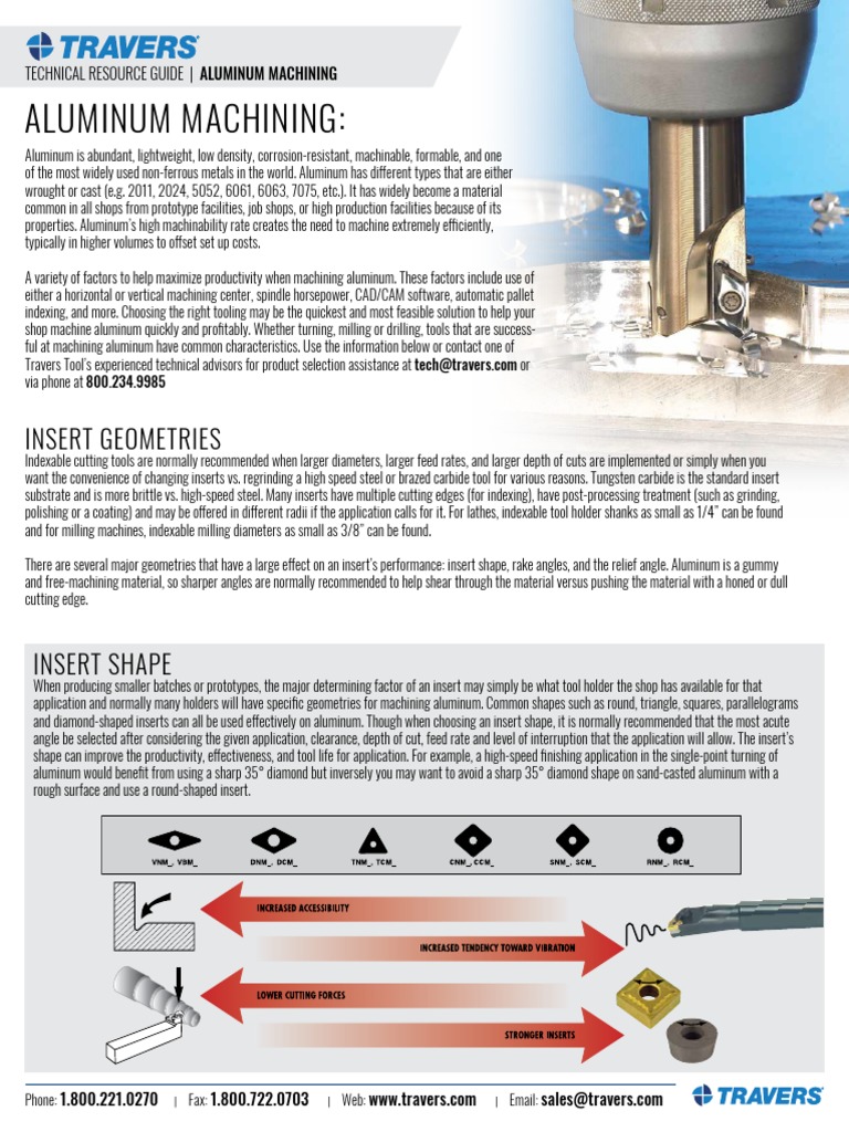 Efficient Tools for Aluminum Machining | PDF | Machining | Diamond