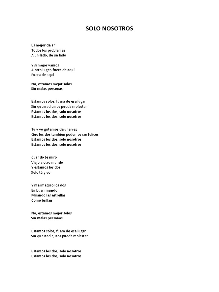 Solo Nosotros Pdf