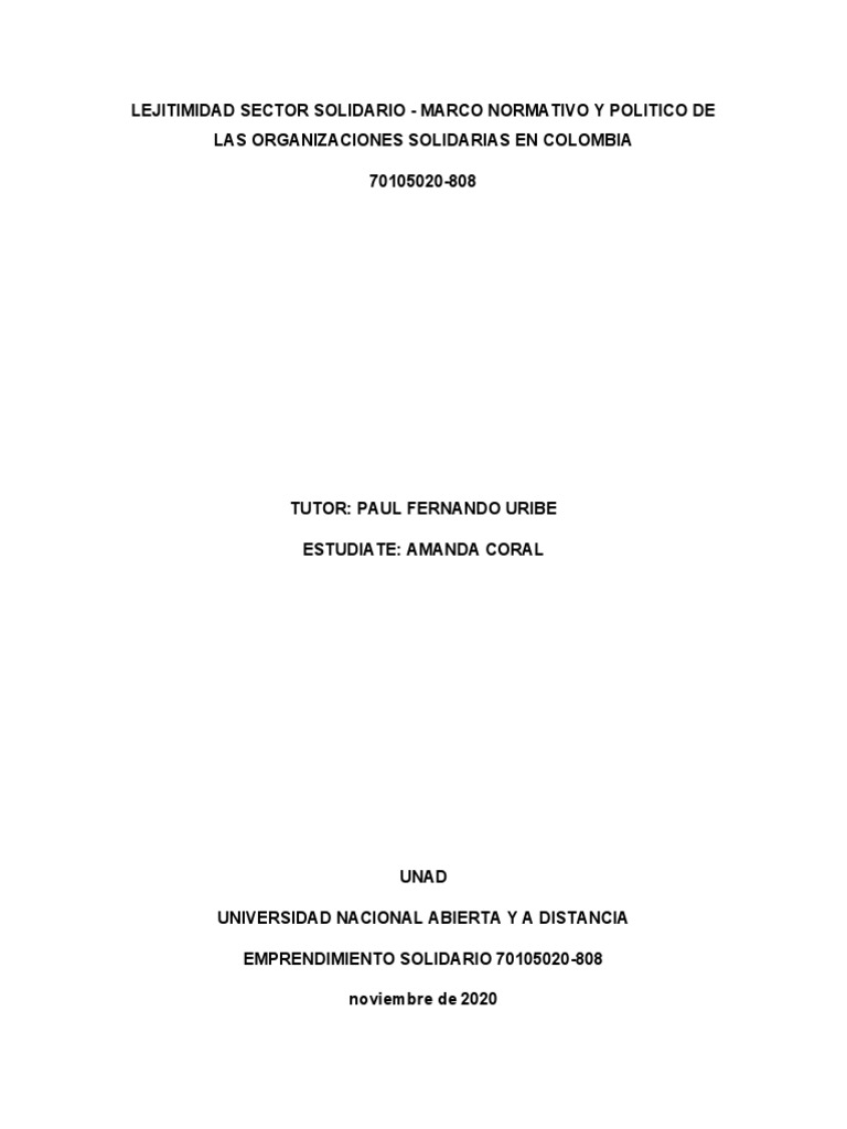Marco Normativo del Sector Solidario en Colombia | PDF | Cooperativa ...