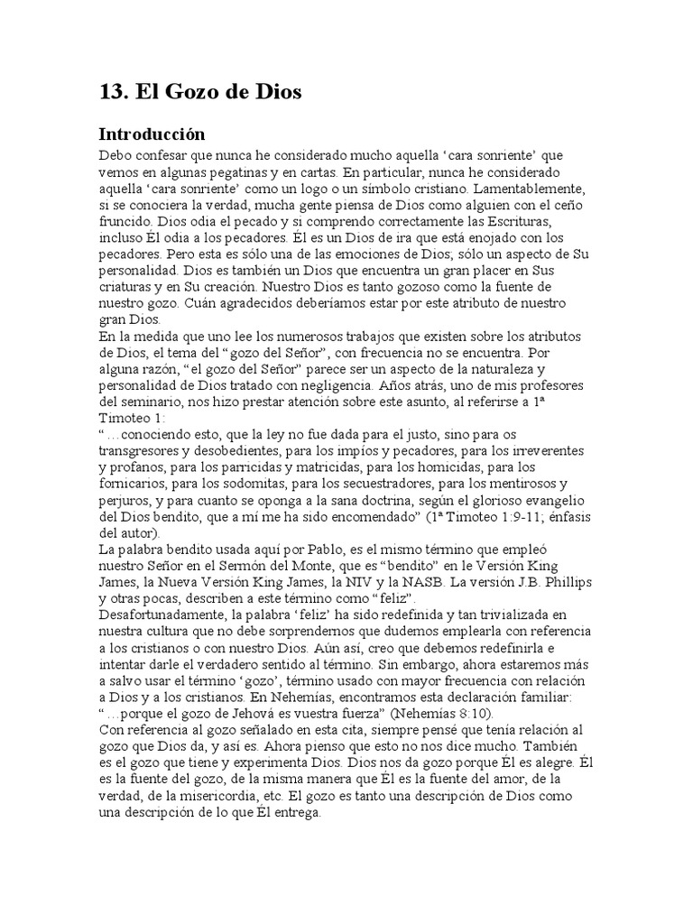 El Gozo de Dios en la Creación | PDF | Jesús | Pecado