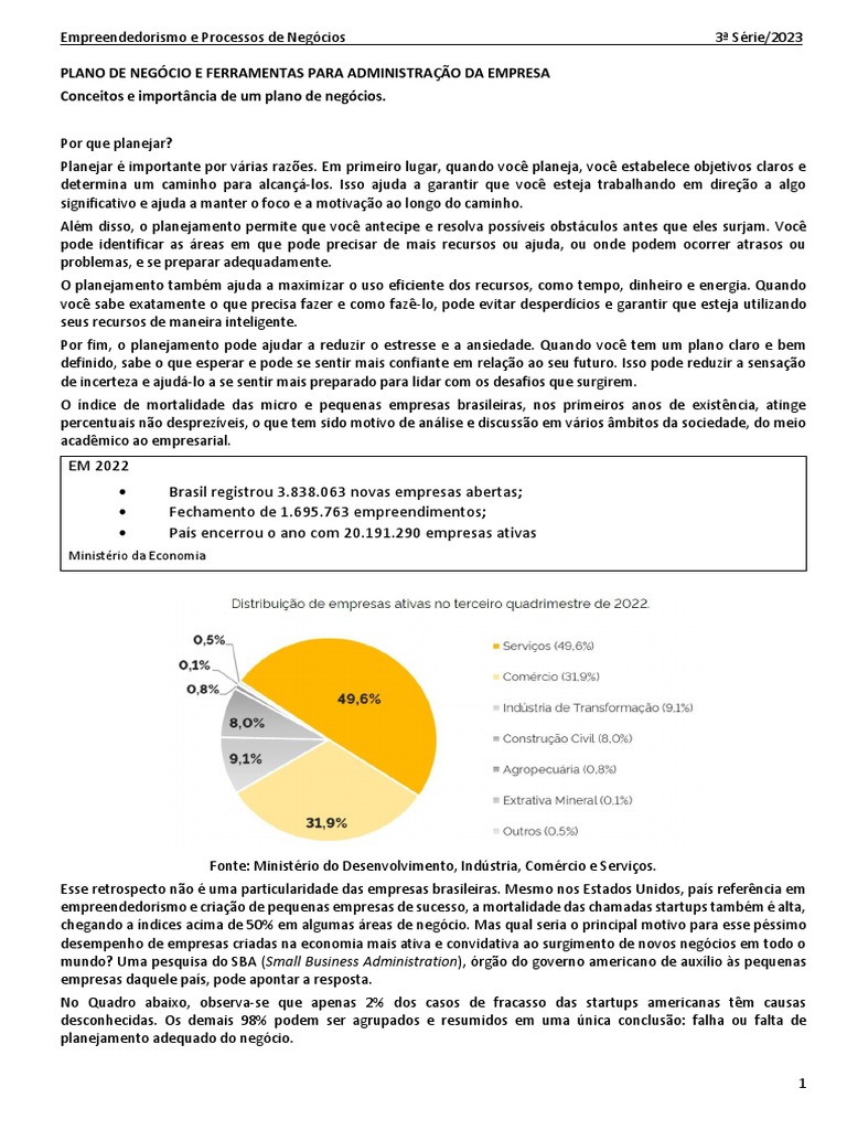 Planejamento: Chave para o Sucesso Empresarial | PDF | Plano de ...