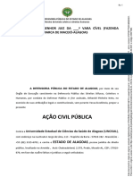 Ação Civil Pública: Excelentíssimo Senhor Juiz Da - Vara Cível (Fazenda Estadual) Da Comarca de Maceió-Alagoas