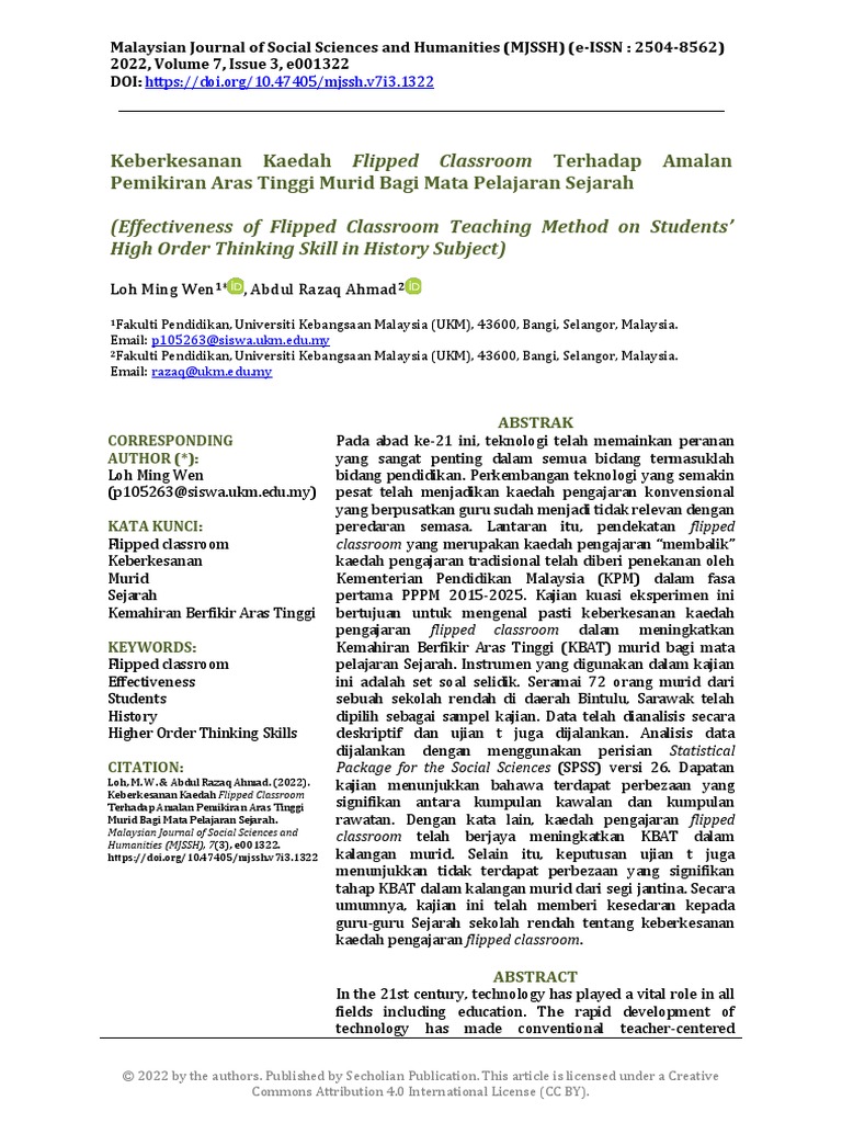 Flipped Classroom in History Education | PDF | Career & Growth