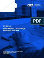 Silabus - Information Technology Business Analyst - GTA DTS 2023