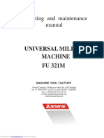 Operating and Maintenance Manual: Universal Milling Machine FU 321M