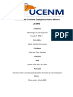 Resumen Sobre La Conceptualización de Los Elementos de Una Investigación