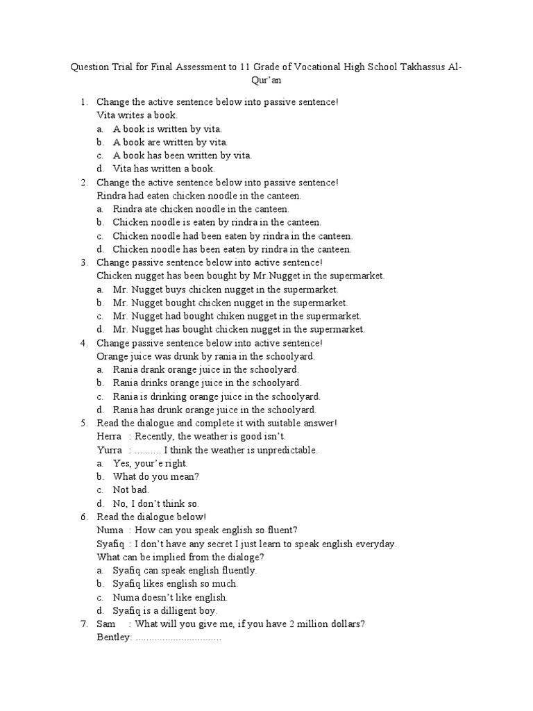 English Assessment for Vocational Students | PDF | Whales