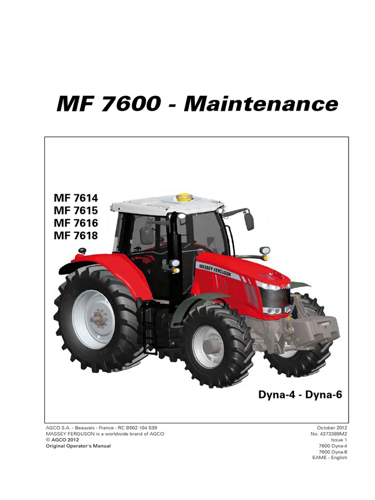 OIB Dyna-4&6 7614 To 7618 Maintenance 4373743, PDF, Tractor