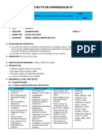 Proyecto de Aprendizaje Dimensiones Del 29 de Mayo Al 2 de Junio