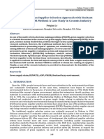 An Integrated Green Supplier Selection Approach With Hesitant Fuzzy DANP Vikor Method - A Case Study in Ceramic Industry
