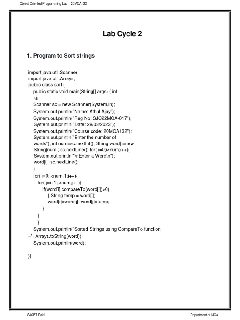 Java Program To Sort Strings In Alphabetical Order
