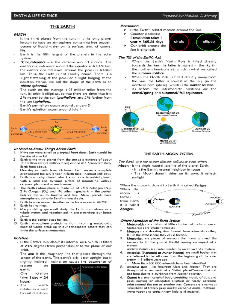 Handouts THE-EARTH ABM-GAS | PDF | Earth | Rock (Geology)