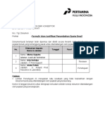 Formulir Isian Justifikasi Permintaan Penambahan Quota Email