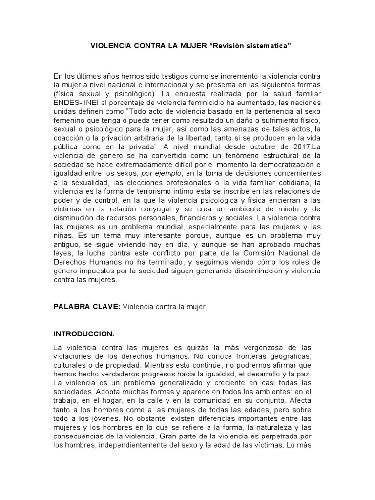 vVIOLENCIA CONTRA LA MUJE | PDF | La violencia contra las mujeres ...