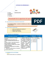 D1 A1 SESION COM. Presentación de La Experiencia de Aprendizaje 3