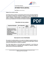 INFORME PSICOLABORAL Resultado de Las Pruebas DescripciÃ N ...