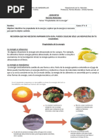 6° Básico CIENCIAS NATURALES Guía #14 Propiedades de La Energía