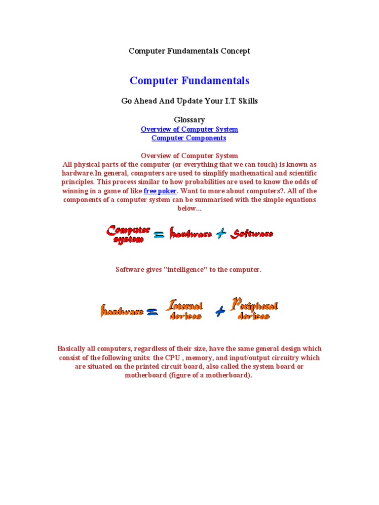 Computer Fundamentals Concept | PDF