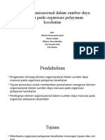 Elemen Organisasional Dalam Sumber Daya Manusia Pada Organisasi Pelayanan Kesehatan