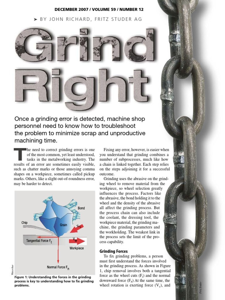 Grinding Errors and Possible Solutions PDF Grinding (Abrasive