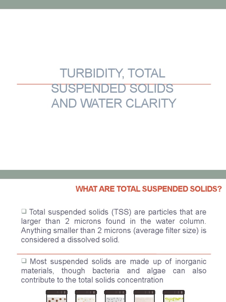 Turbidity and Total Suspended Solids | PDF | Water Pollution | Water