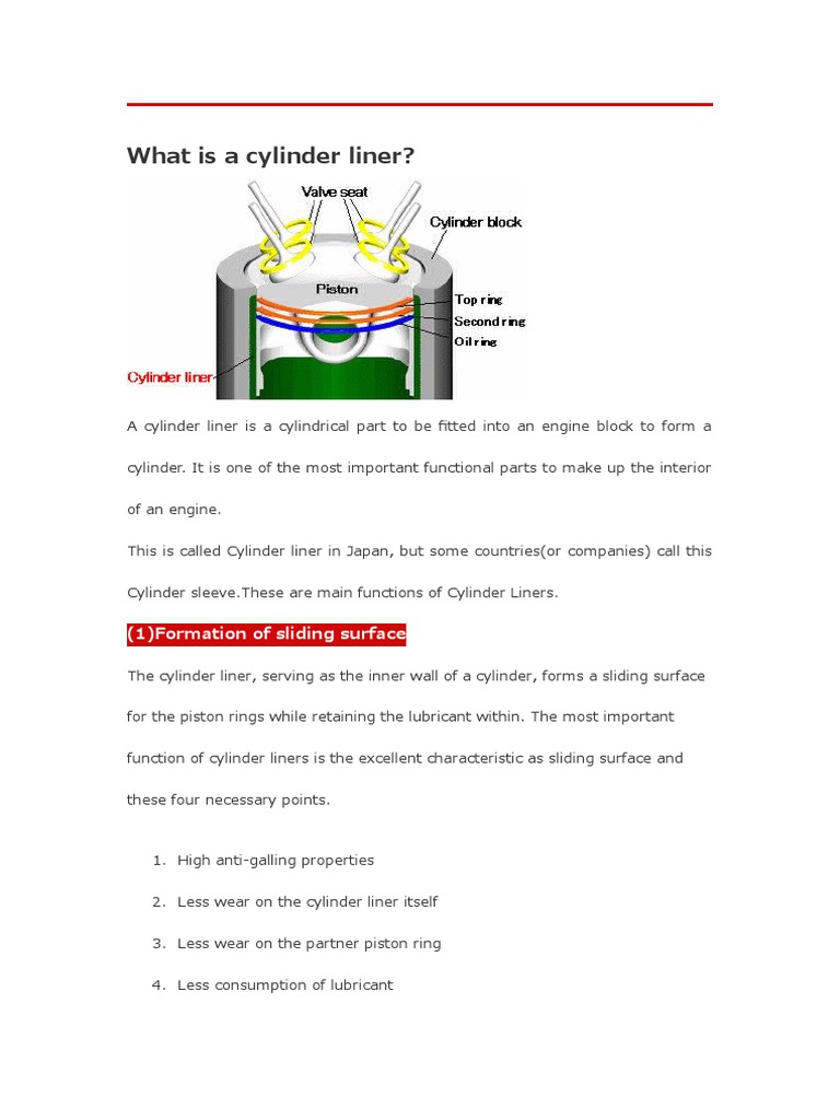 What is a cylinder liner PDF