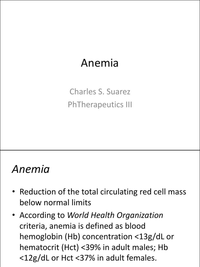 Anemia PDF Anemia Clinical Medicine