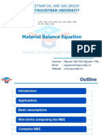 Material Balance Equation