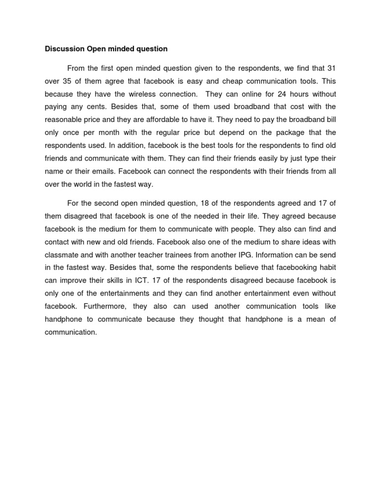 Discussion Open Minded Question | PDF
