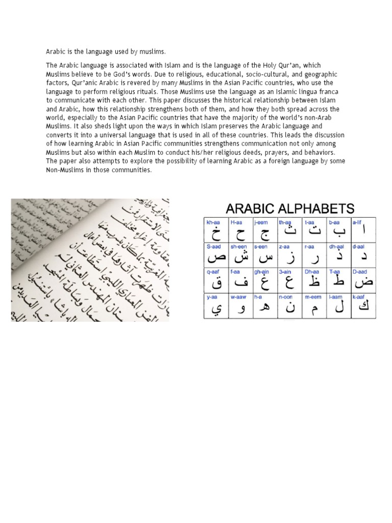 Arabic Is The Language Used by Muslims | PDF | Language Arts & Discipline