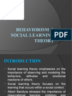 Behaviorism & Social Learning Theory