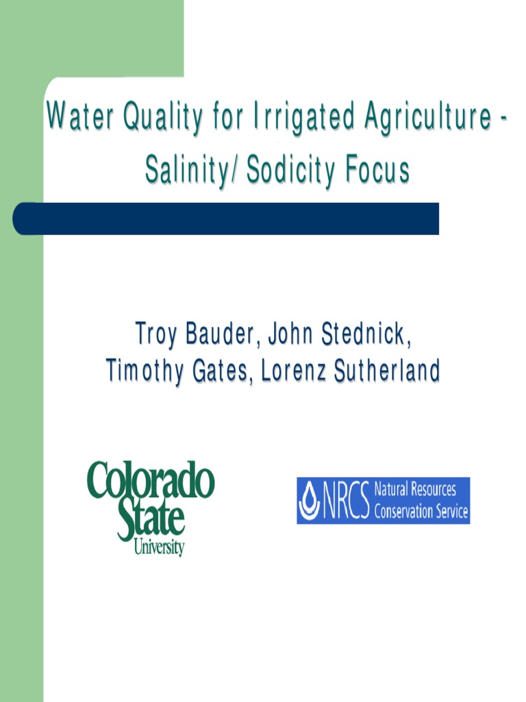 Irrigation water quality pdf soil sodium