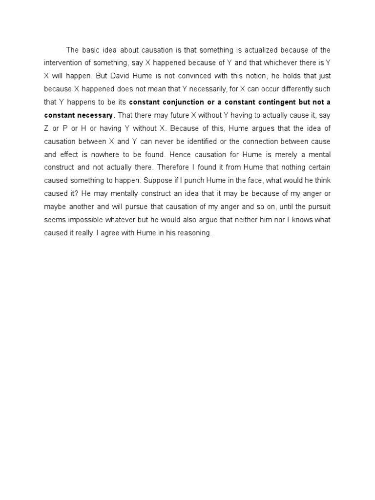 Thought piece on Hume's causation PDF