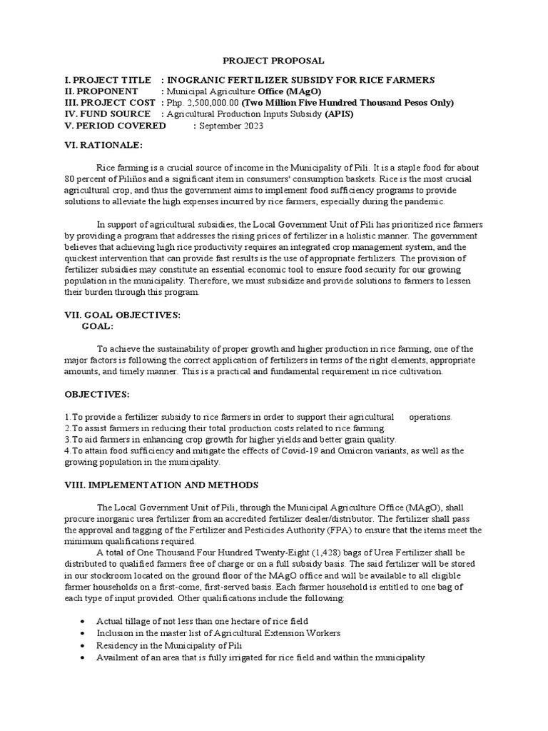 2023 Folder - Project Proposal - Rice Banner Program | PDF | Rice ...