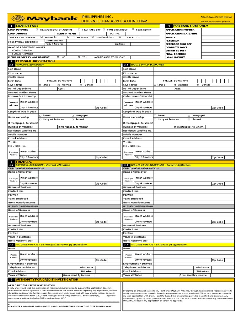 Application Form (Check) | PDF | Mortgage Loan | Loans