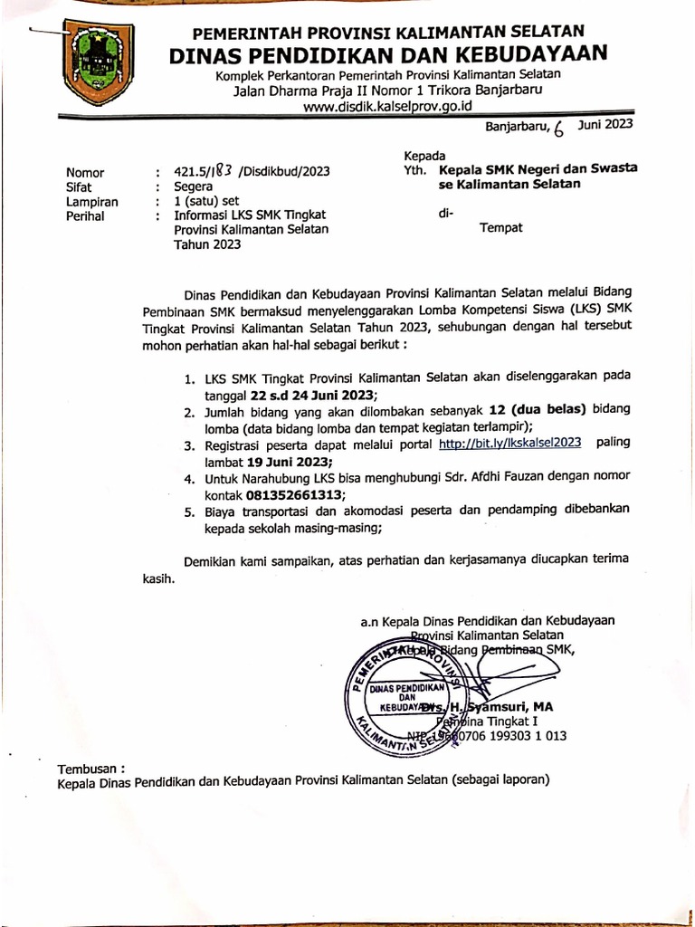 Surat Undangan LKS | PDF