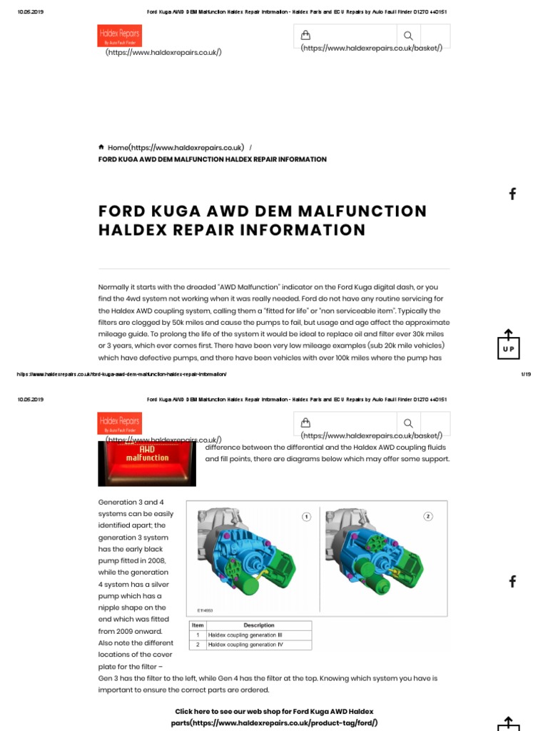 Ford Kuga AWD DEM Malfunction Haldex Repair KUGA PDF