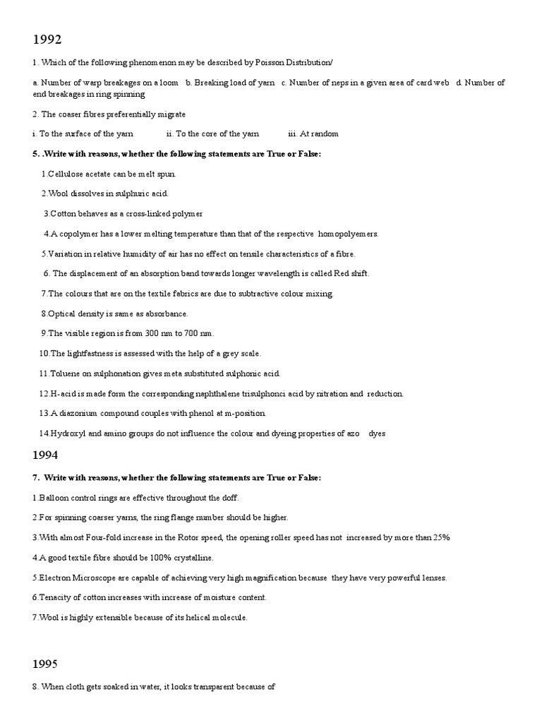 Maths & Misclenius PDF Spinning (Textiles) Yarn
